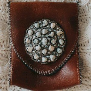 Cute Mini Leather / Turquoise Purse!